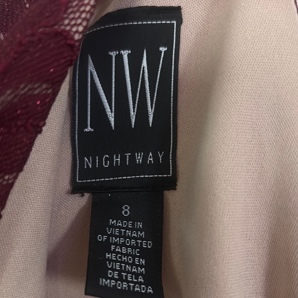 Night Way Collections Burgundy Prom Dress